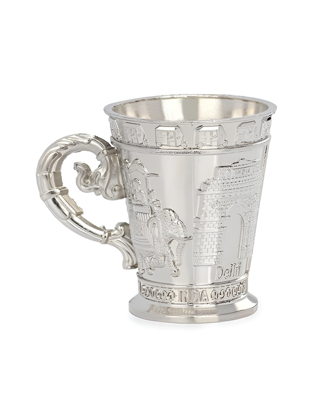 POCKTOWN INTERNATIONAL Silver Toned Glossy Textured Cup