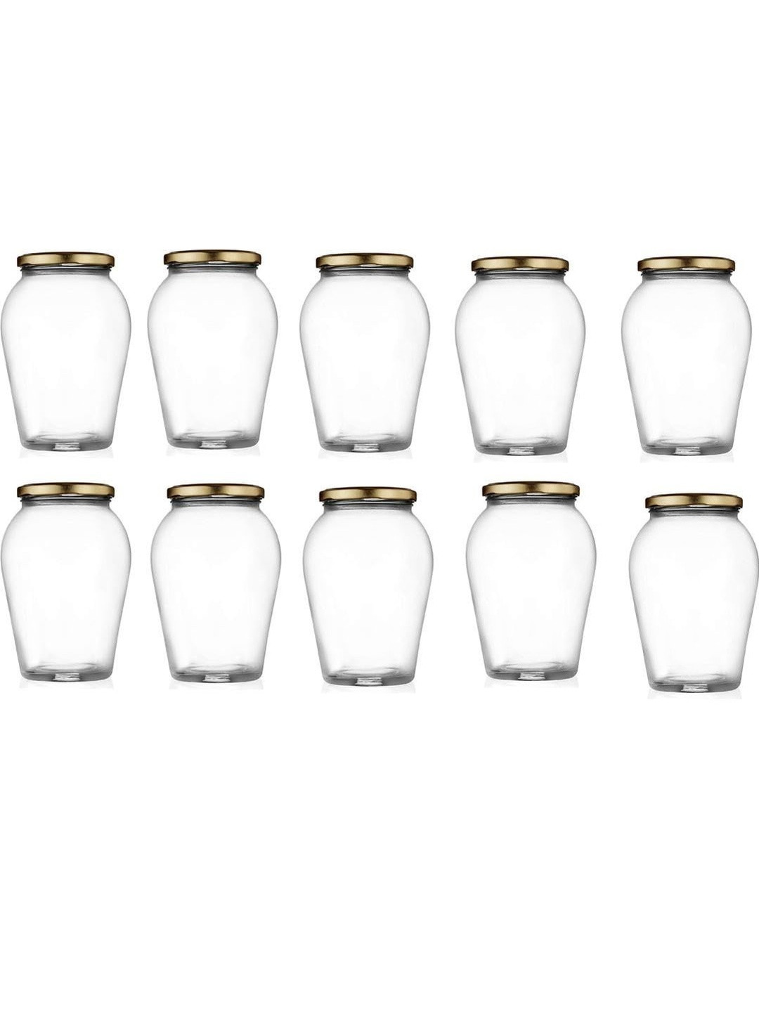 1ST TIME Transparent 10 Pieces Dishwasher Safe Round Glass Jars