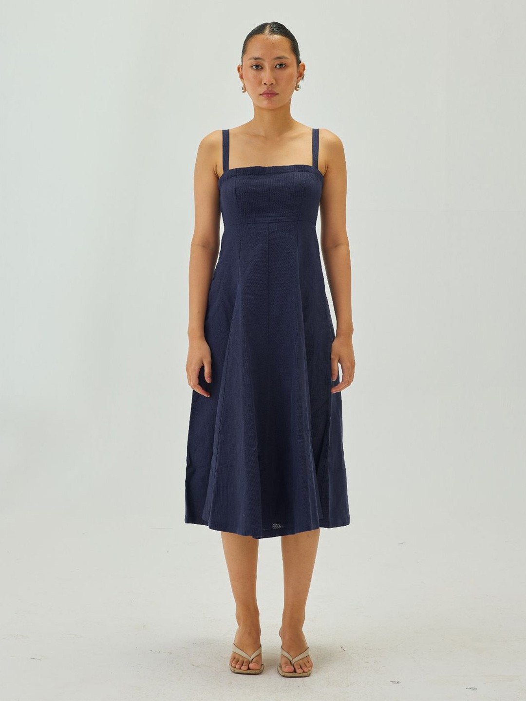 Shop Staple Women Linen Dress with Square Neckline