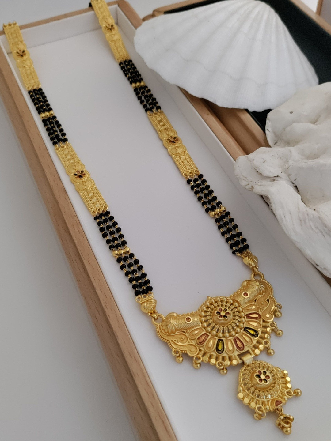 OM KRISHIV COLLECTION Gold-Plated Mangalsutra