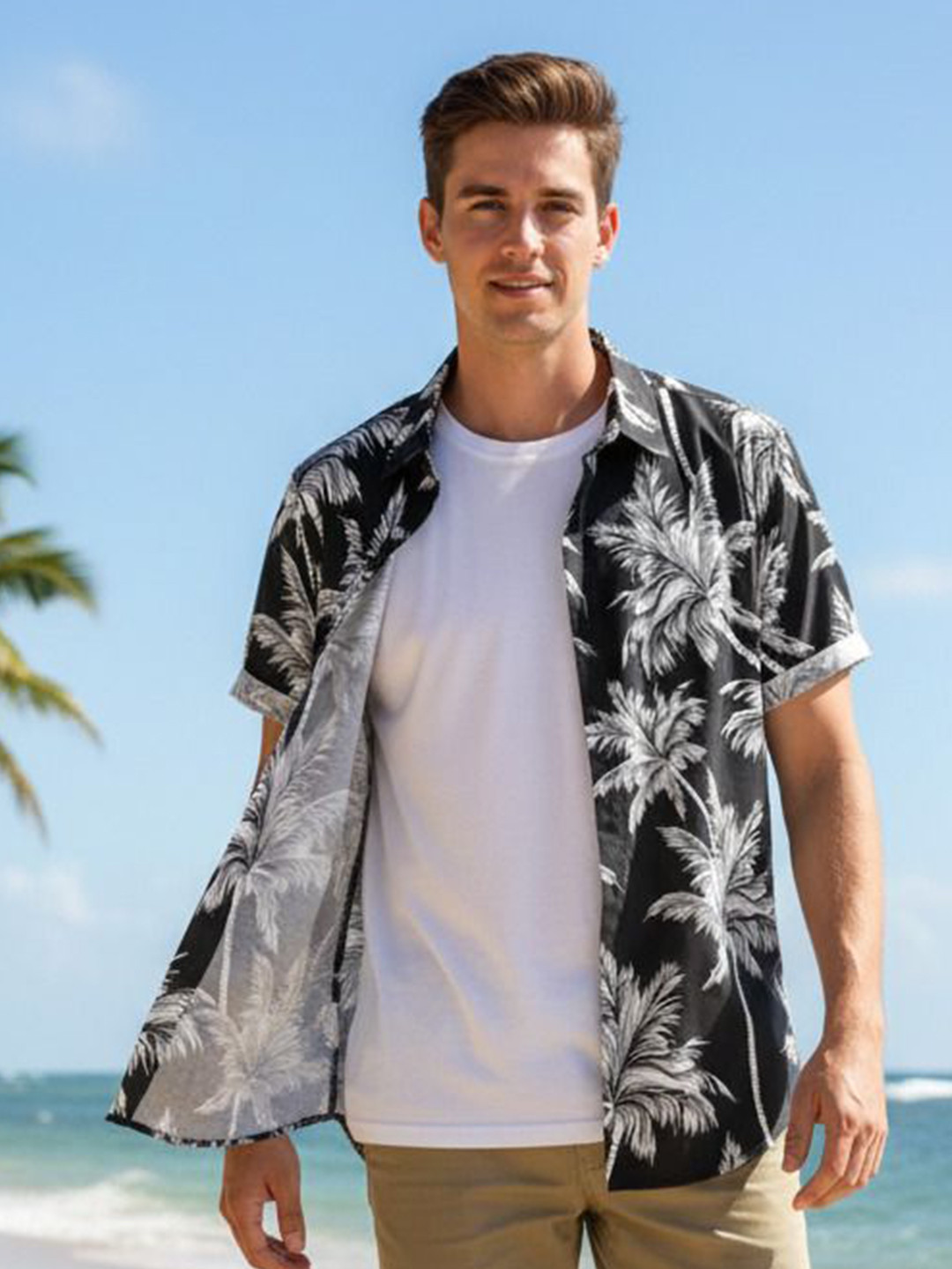 JENSI ENTERPRISE Tropical Printed Spread Collar Regular Fit Shirt