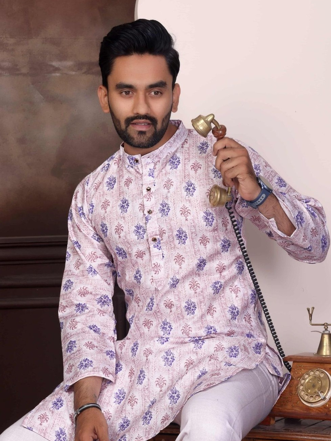 Yana Creation Men Ethnic Motifs Printed Kurta with Pyjama