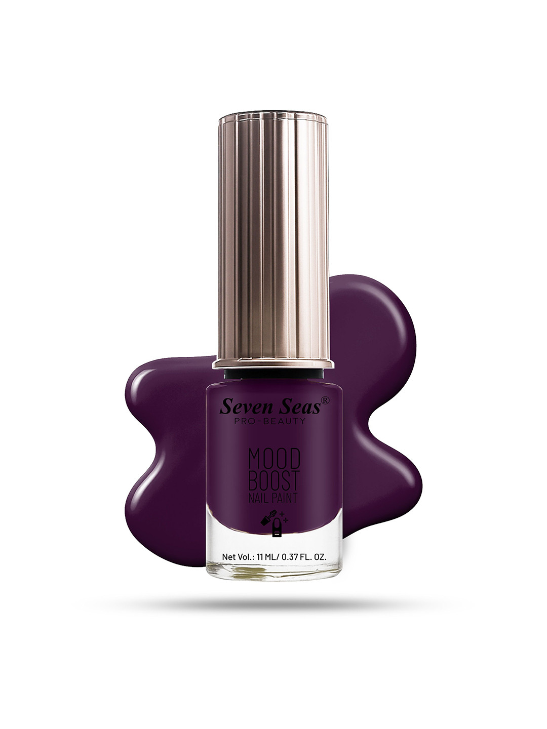 Seven Seas Mood Boost Long Lasting & Chip Resistant Nail Paint - 11 ml - Dark Purple 52