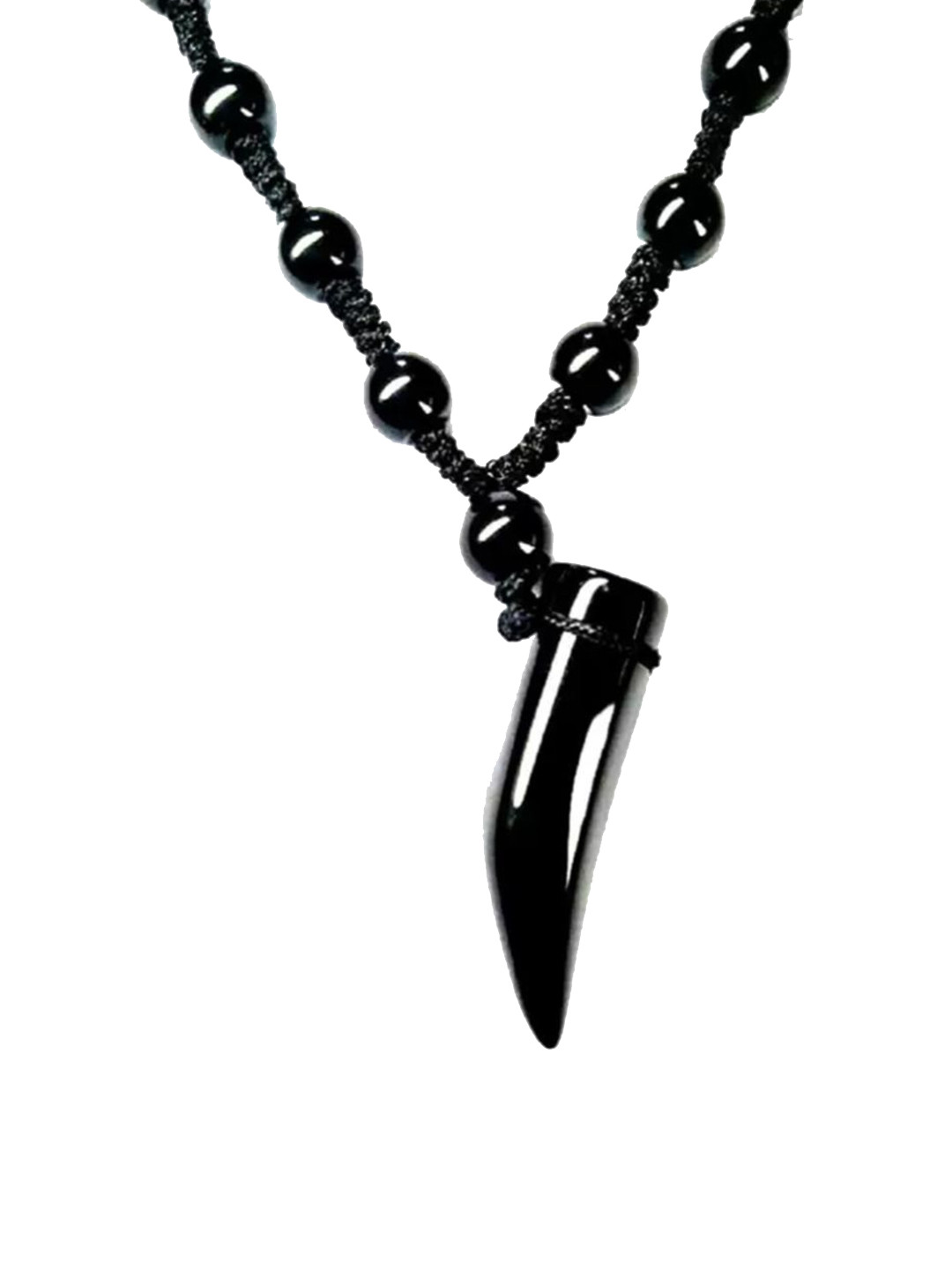 Feel style Men Onyx Beaded Minimal Chain