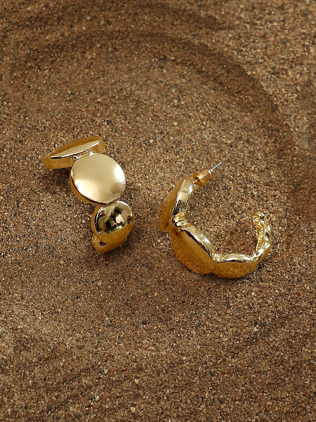 SOHI The Orb Gold Plated Hoop Earrings