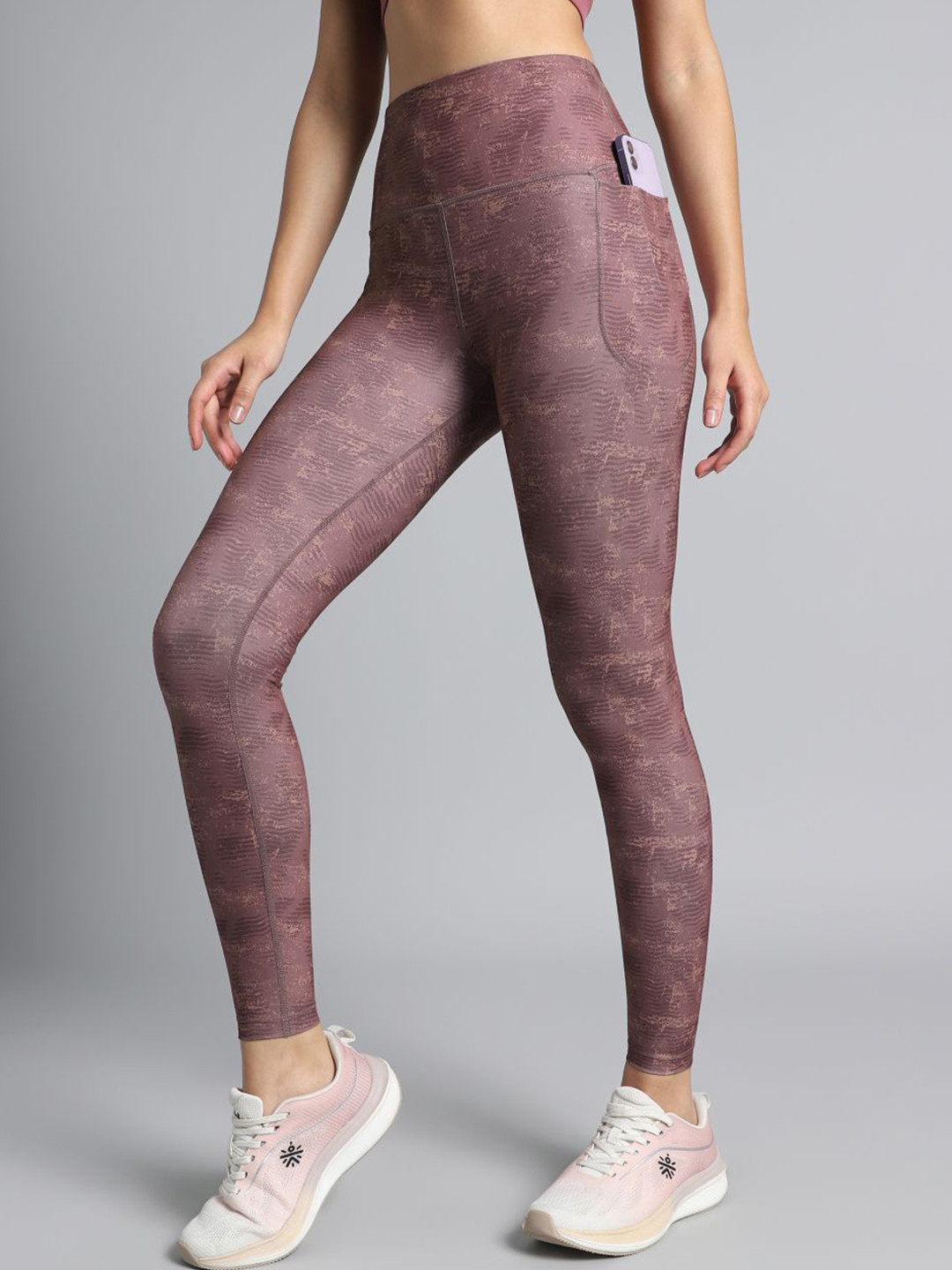 CULT Women Pink Printed Train All Day COMFlex Tights