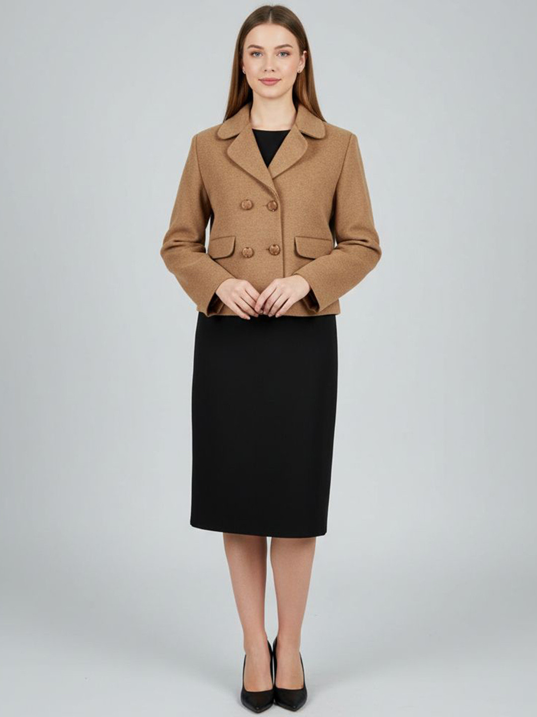 RFORTUNE Women Double-Breasted Formal Blazer