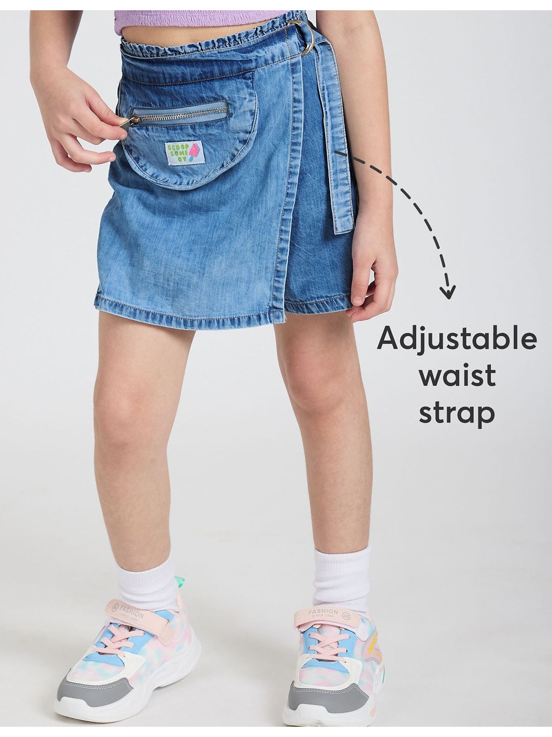 Hopscotch Girls Overlap Denim Shorts
