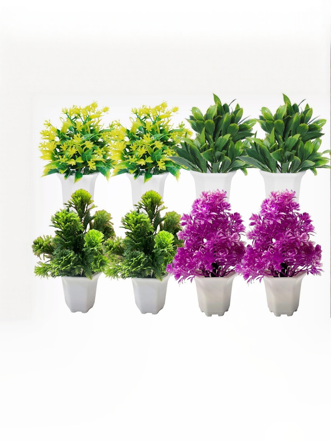 Dekorly Multi Plastic  Artificial Flowers & Plants With Pot