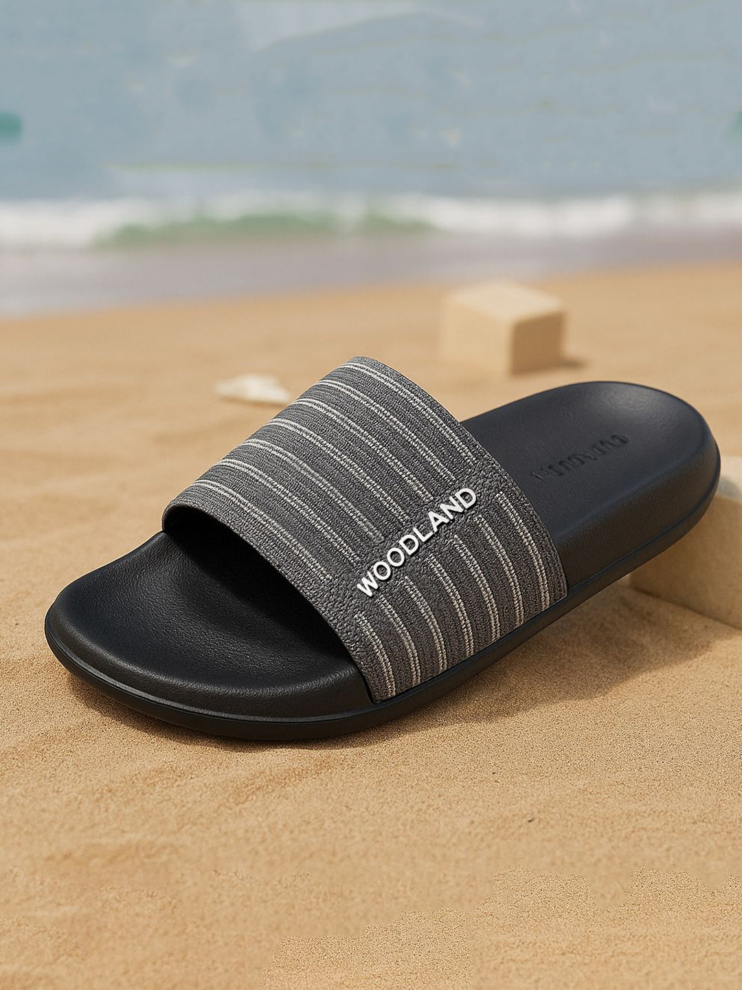 Woodland Men Core Striped Sliders