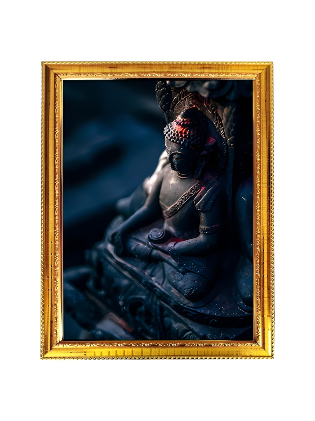 blinkart Bronze & Blue Lord Buddha Religious Wall Art