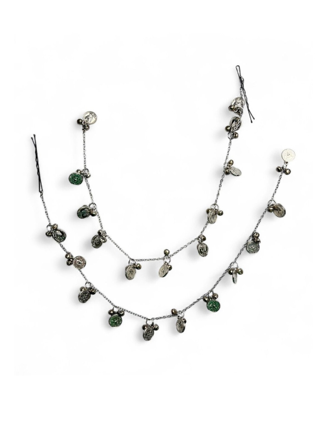 Arendelle Ghungroo Oxidised Circular Ear Chain