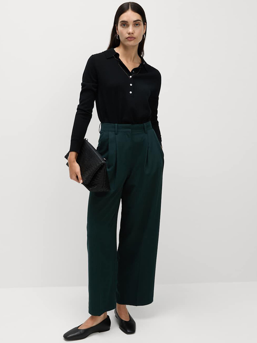 Marks & Spencer Pleat Front Wide Leg Trousers