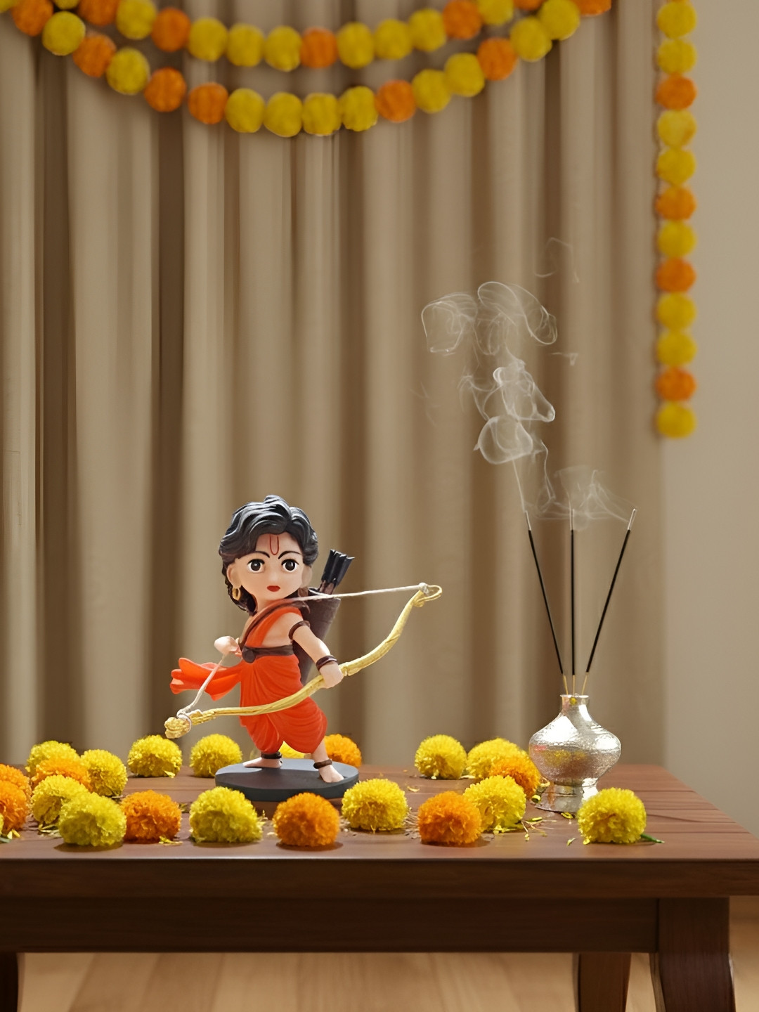 Rudjap Red Bal Ram Lalla Religious Resin Idol Showpiece