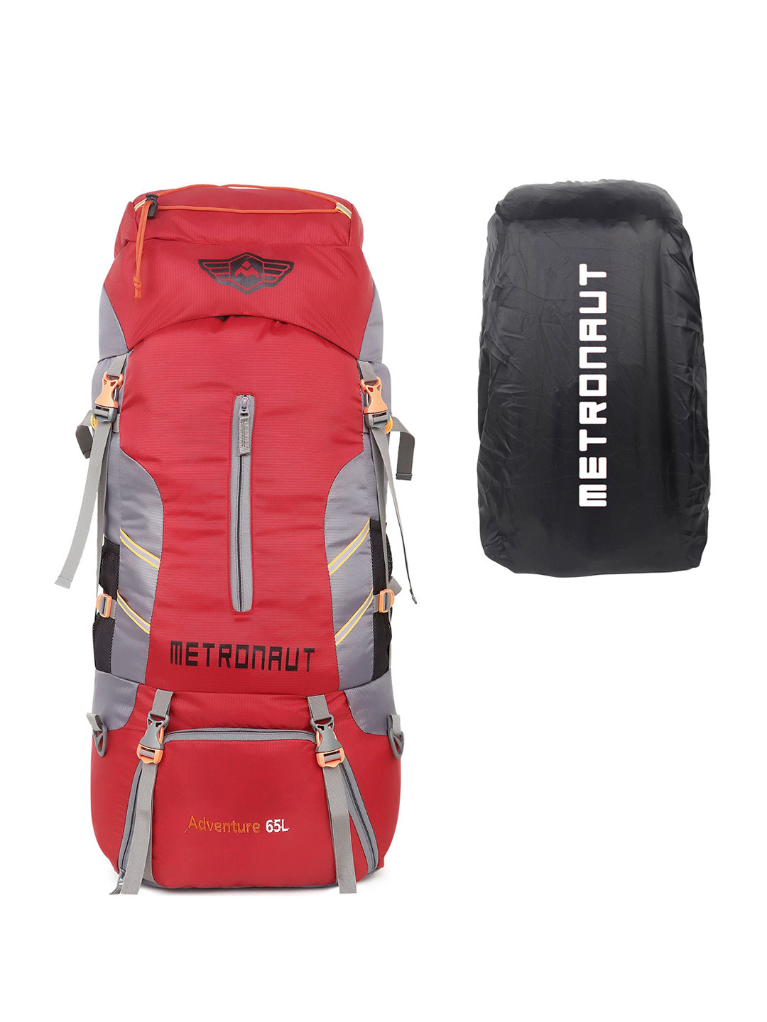 Metronaut Unisex Colourblocked Waterproof Large Rucksack With Rain Cover Trekking Bag