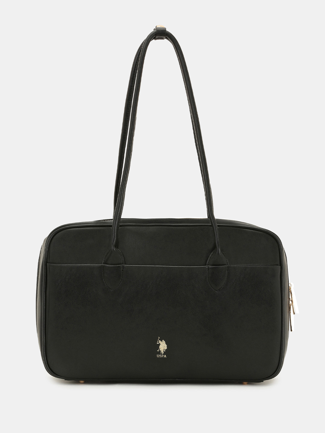 U.S. Polo Assn. Women Blynn Black Compact Work Satchel Bag with Inner Pockets