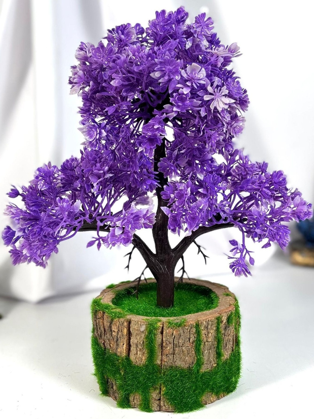 Dekorly Blue Plastic  Artificial Flowers & Plants With Pot