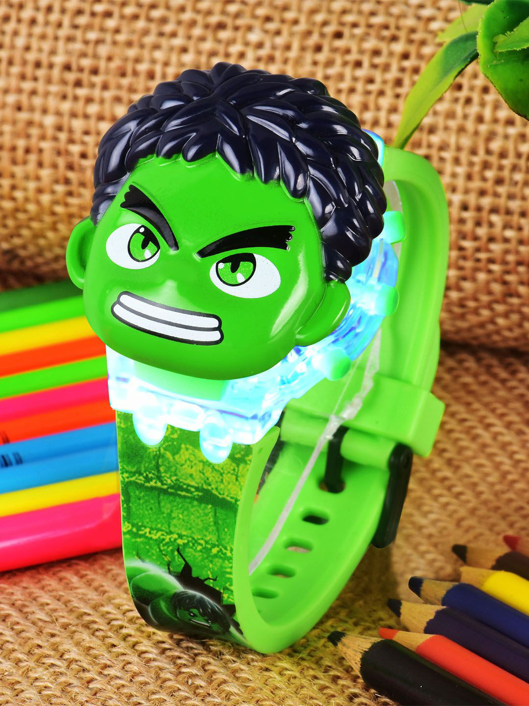 Shocknshop Kids 3D Musical Cartoon Dial & Straps Digital Multi Function Watch WCH349 Hulk