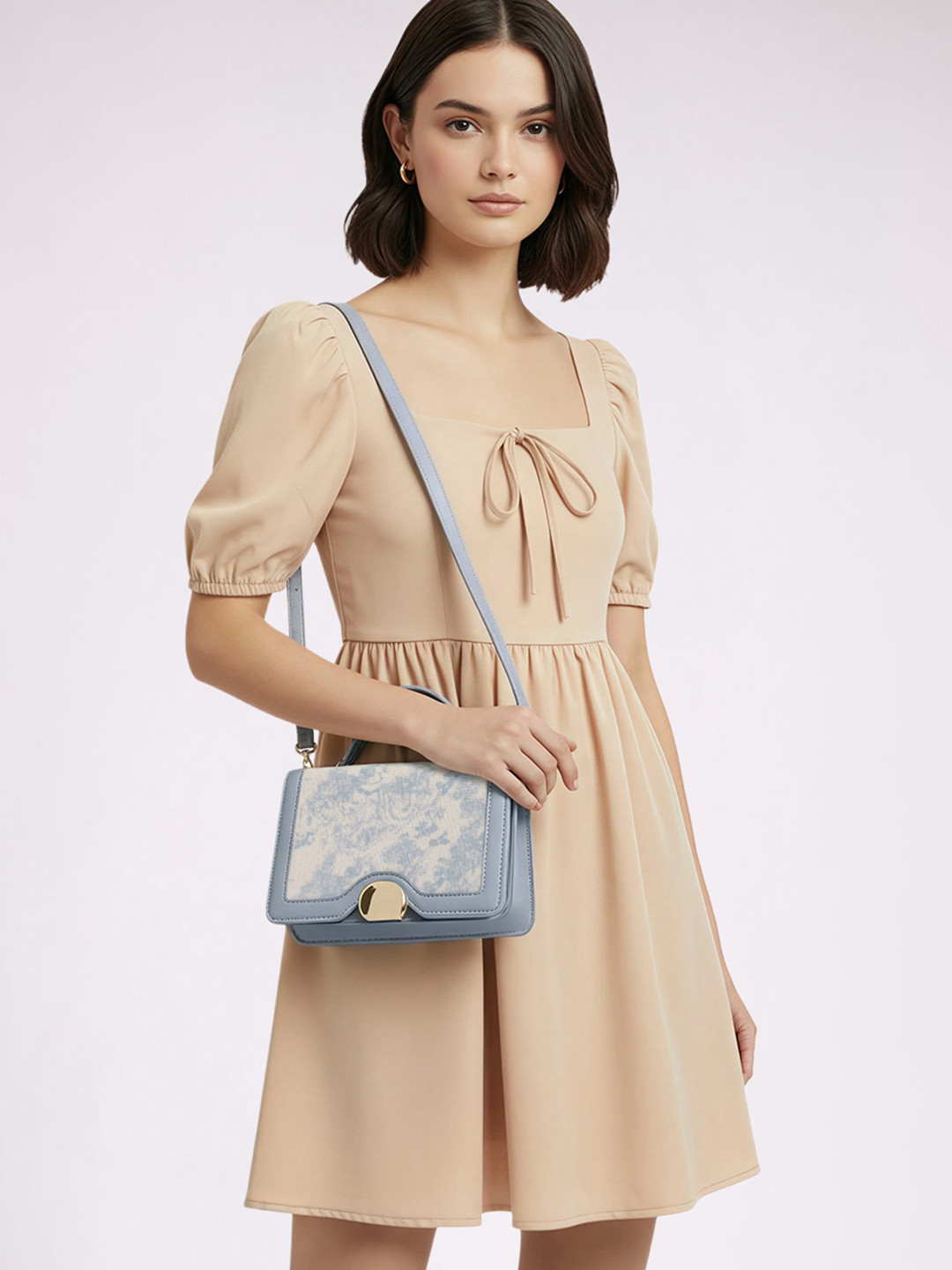 DressBerry Floral Self Design Satchel