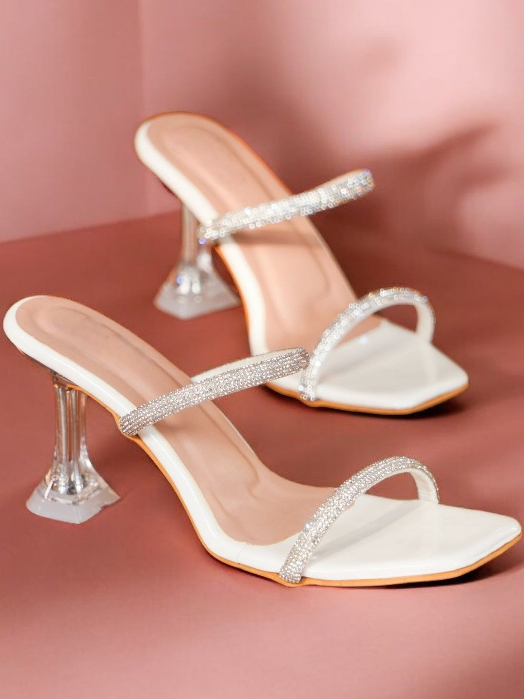 Shoesphere Women White Party High-Top Stiletto