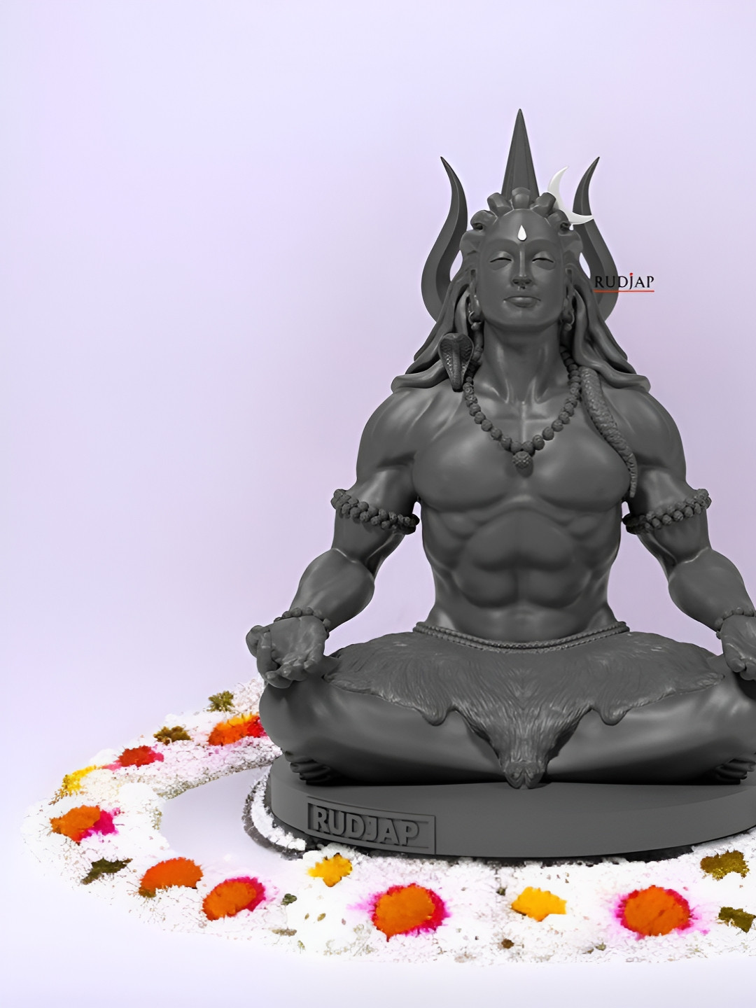 Rudjap Black Shiva Adiyogi Religious Resin Idol Showpiece