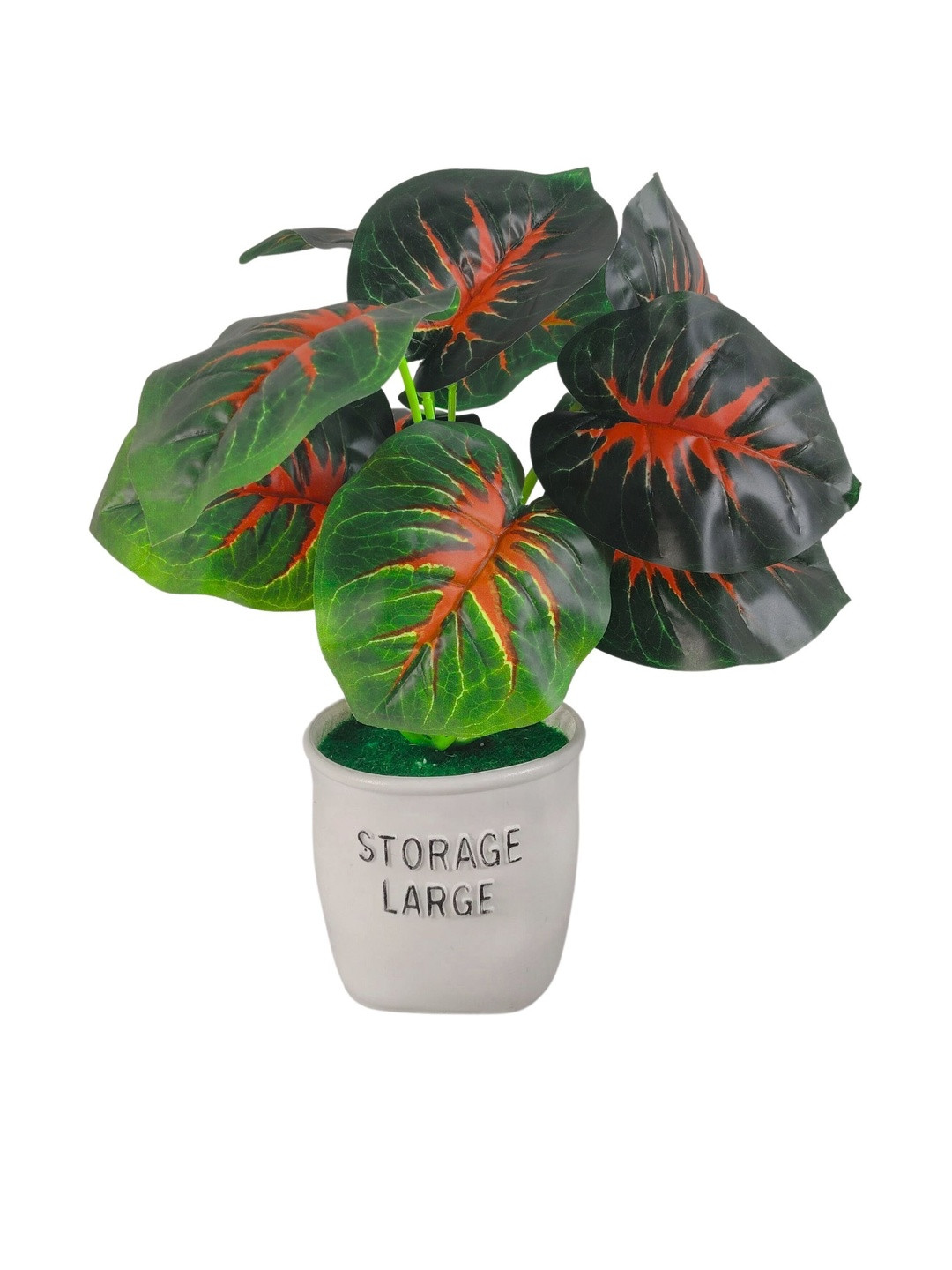 Dekorly Red Plastic Money Plant Artificial Flowers & Plants With Pot