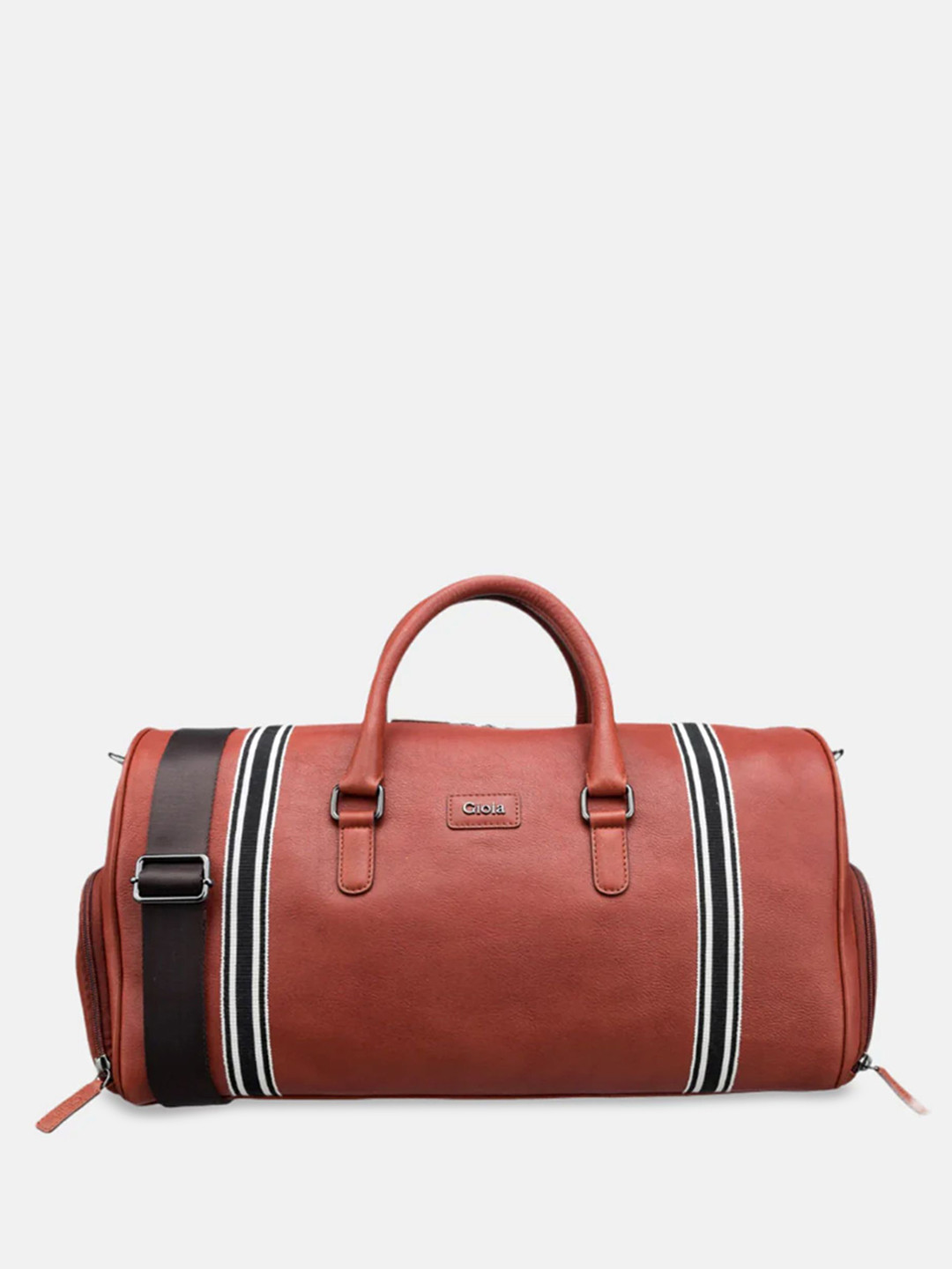 GIOIA Bordo Large Leather Duffel Bag With Detachable Shoulder Strap And Handles