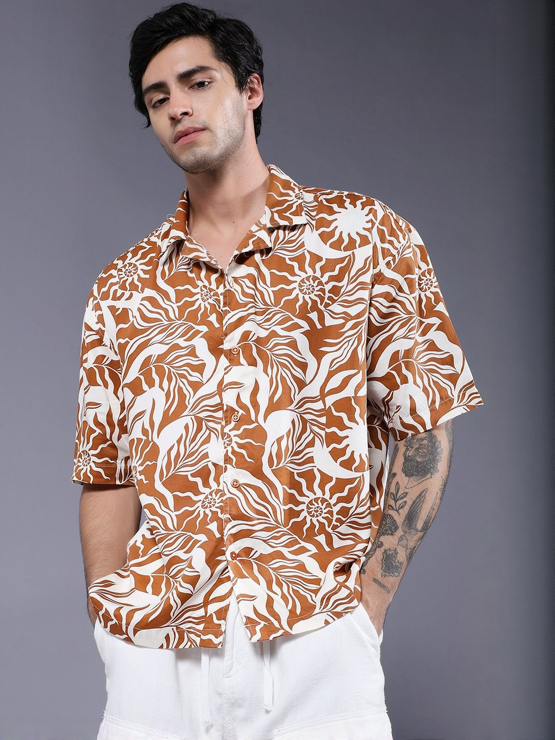 PRONK Men Standard Floral Printed Casual Shirt