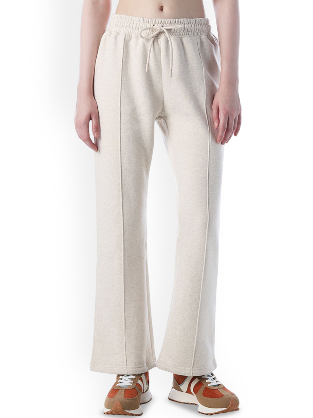 ONLY Oatmeal Women Jogger High-Rise Pleated Trousers