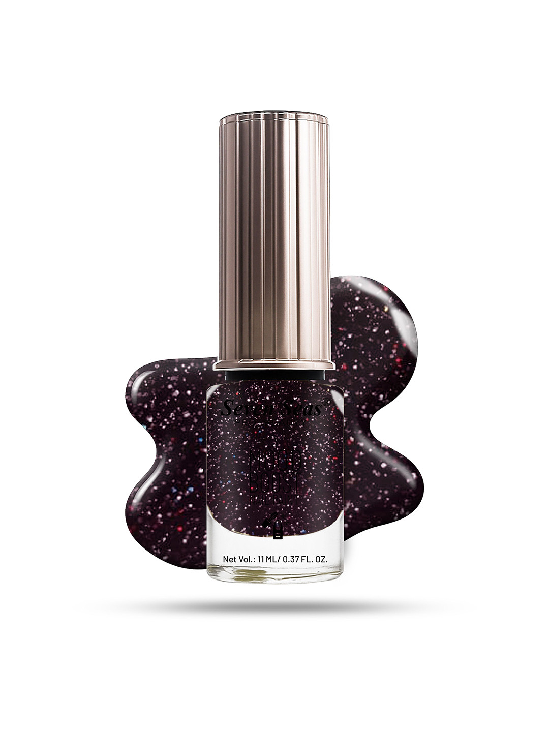 Seven Seas Mood Boost Long Lasting & Chip Resistant Nail Paint - 11 ml - Black Gold 45