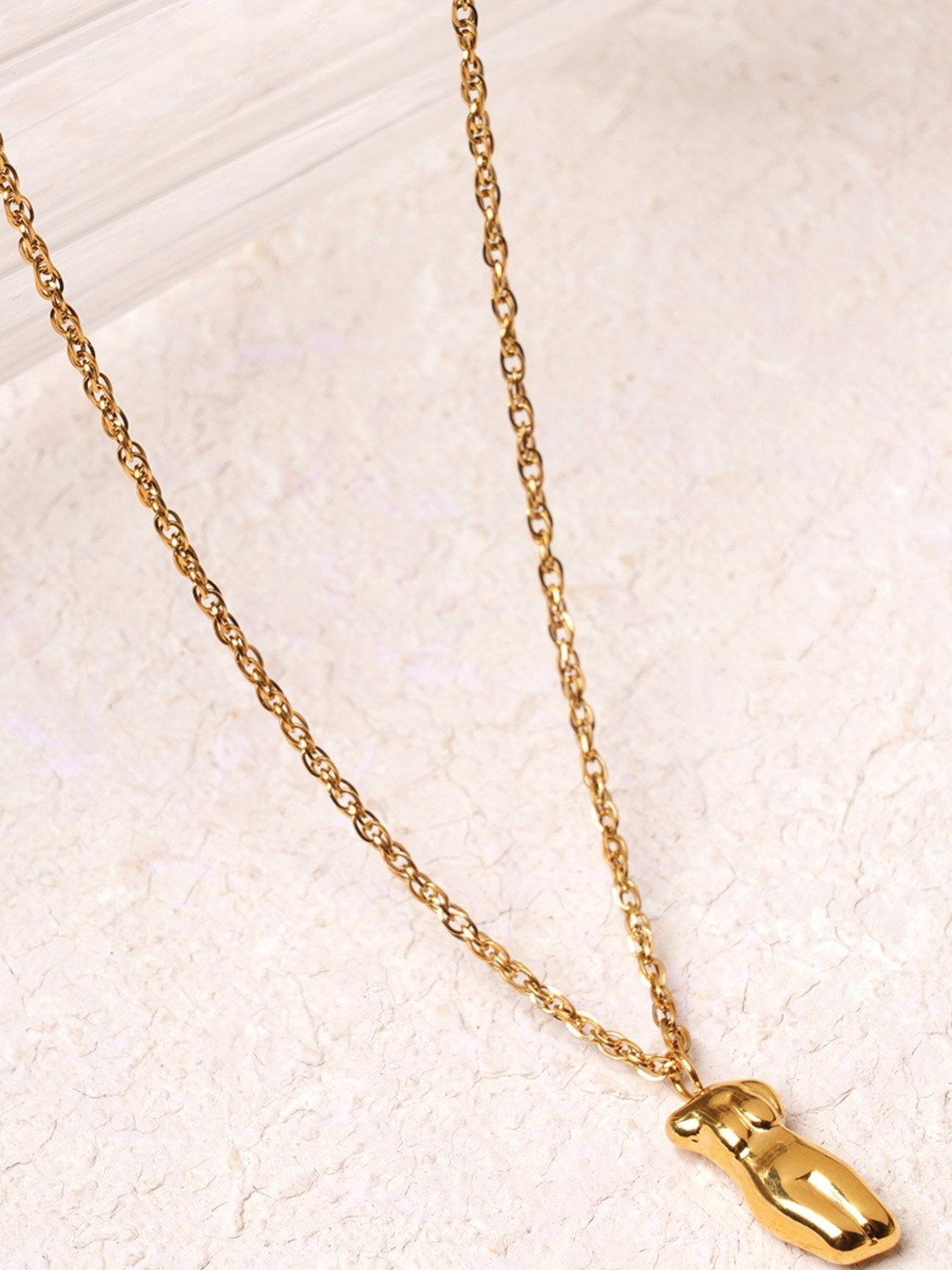 PALMONAS Golden Muse Abstract Pendant Necklace for Women - Waterproof & Anti-Tarnish