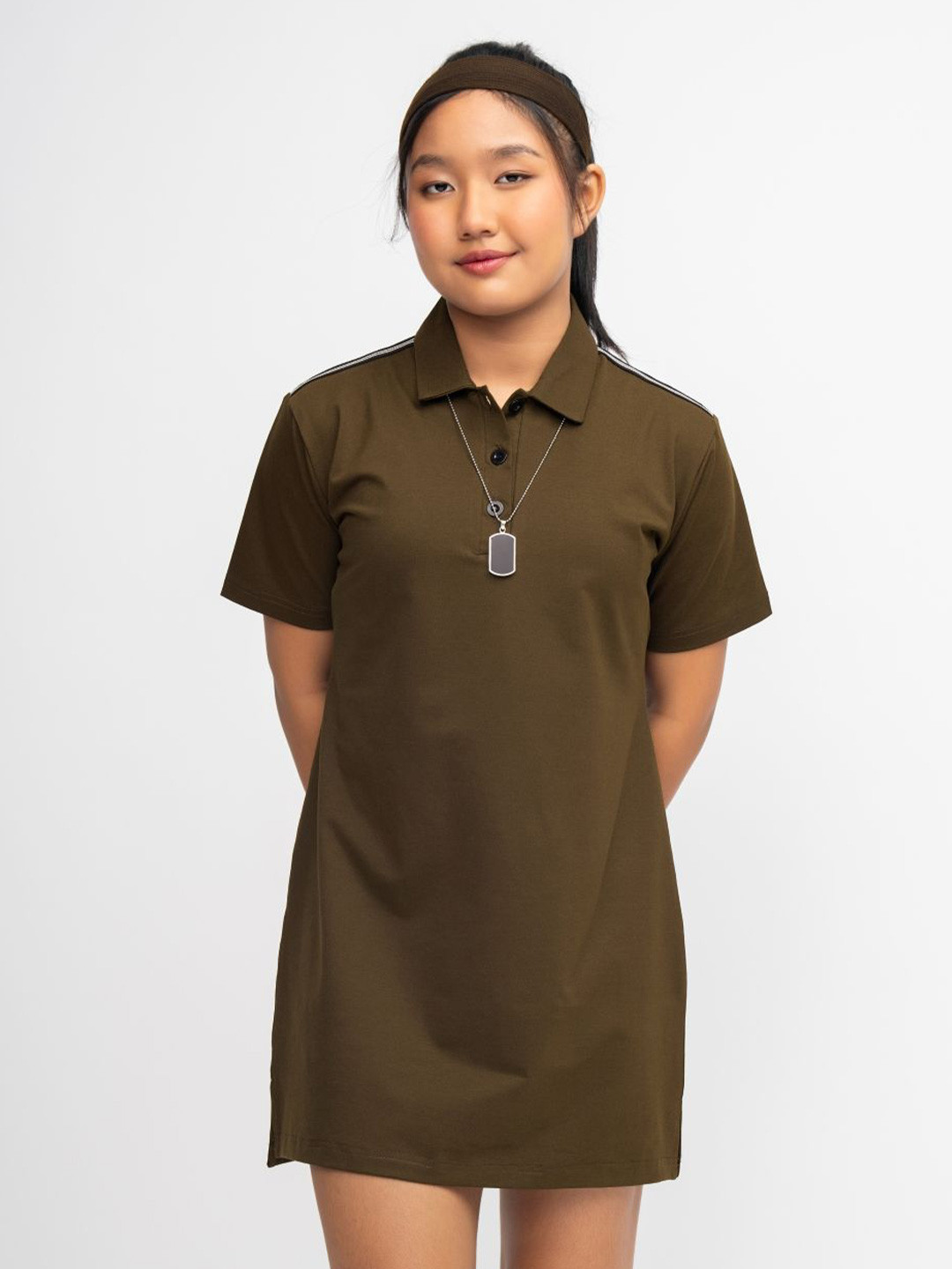 SEISHUN Girls Polo Collar T-shirt Dress