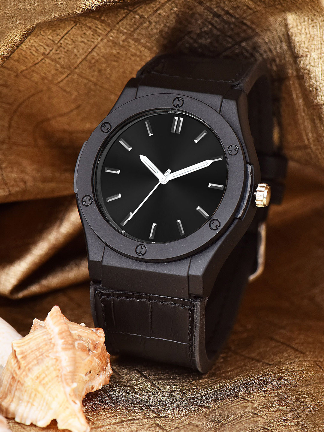 SWADESI STUFF Men Dial & Straps Analogue Watch SDS 163 BLACK 2031