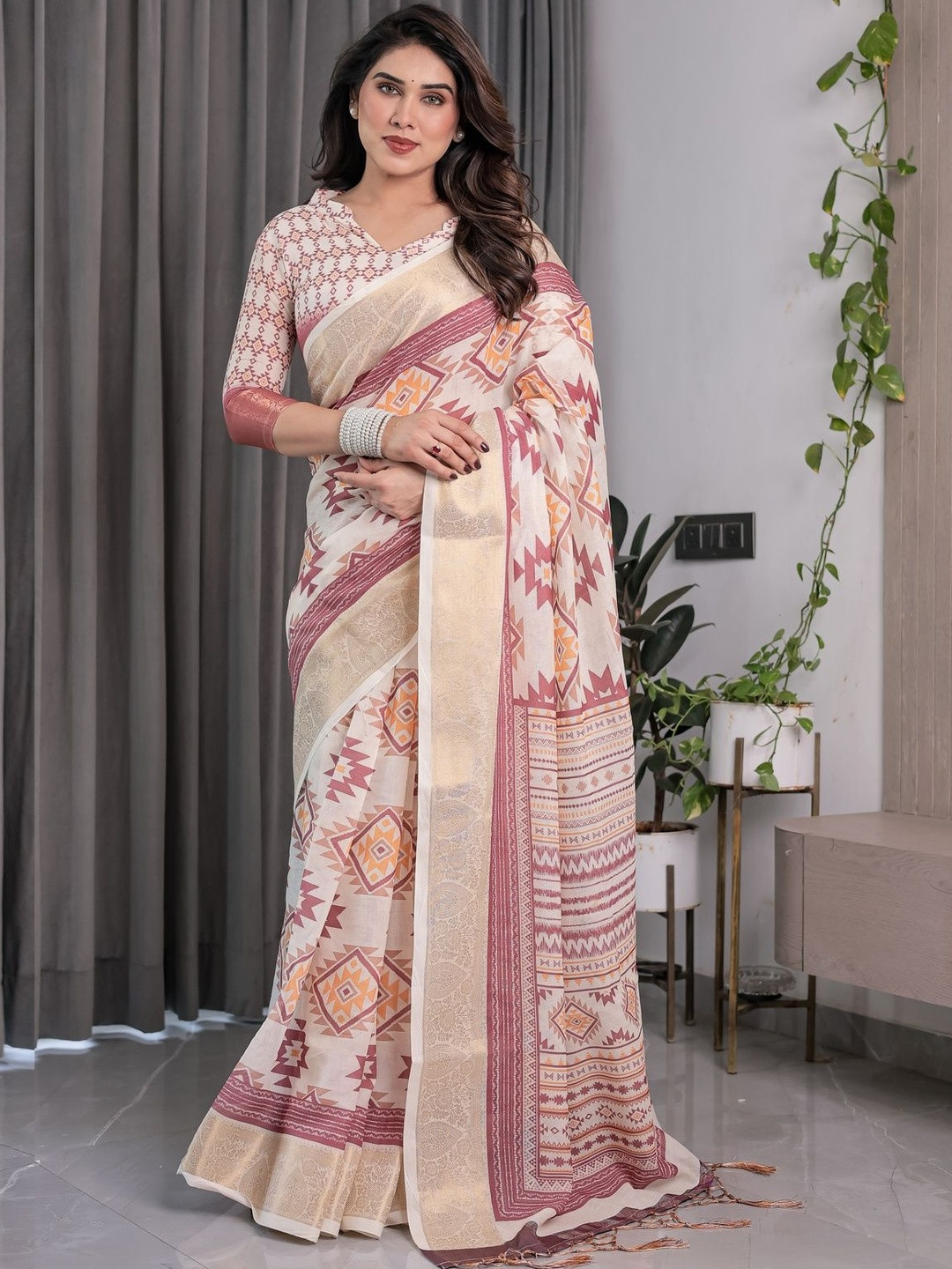 MAHARANI COUTURE Pure Cotton Jamdani Saree