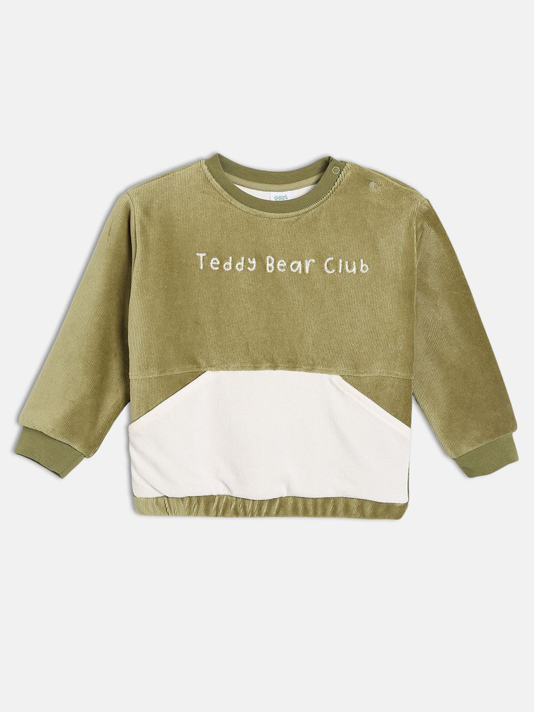 MINI KLUB Boys Typography Embroidered Round Neck Long Sleeves Text Embroidered Sweatshirt