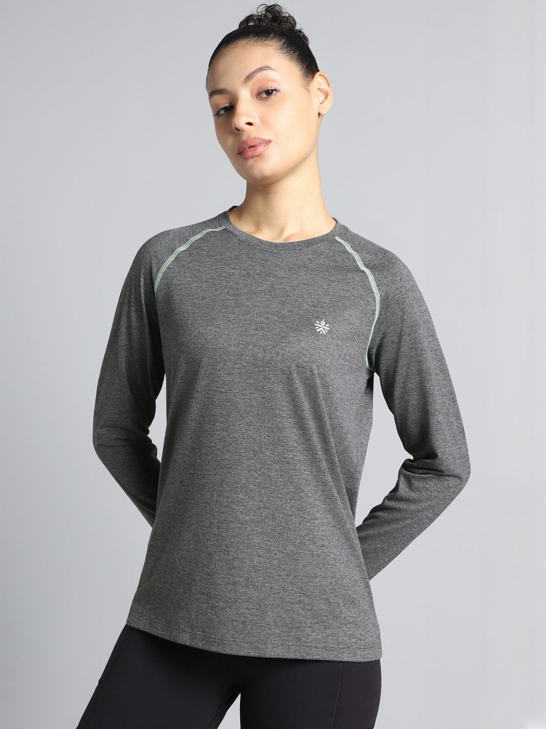 CULT Women Dark Grey Active Day COMFORtech Full Sleeve T-shirt