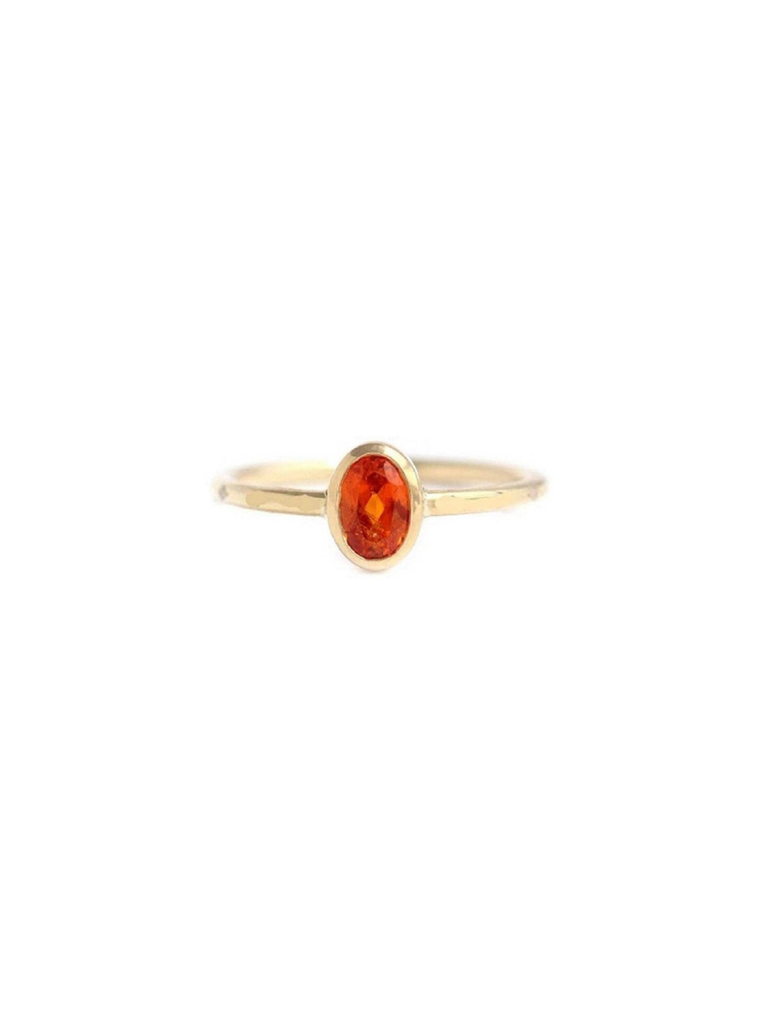 elitemart Garneta Men Gold-Plated Alloy Garnet Finger Ring