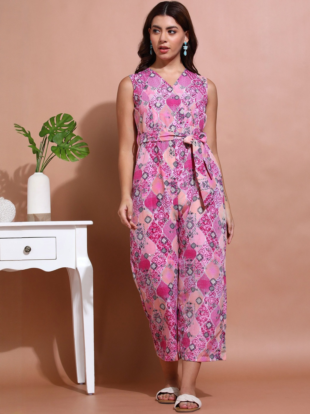 Moda Rapido Printed Basic Jumpsuit