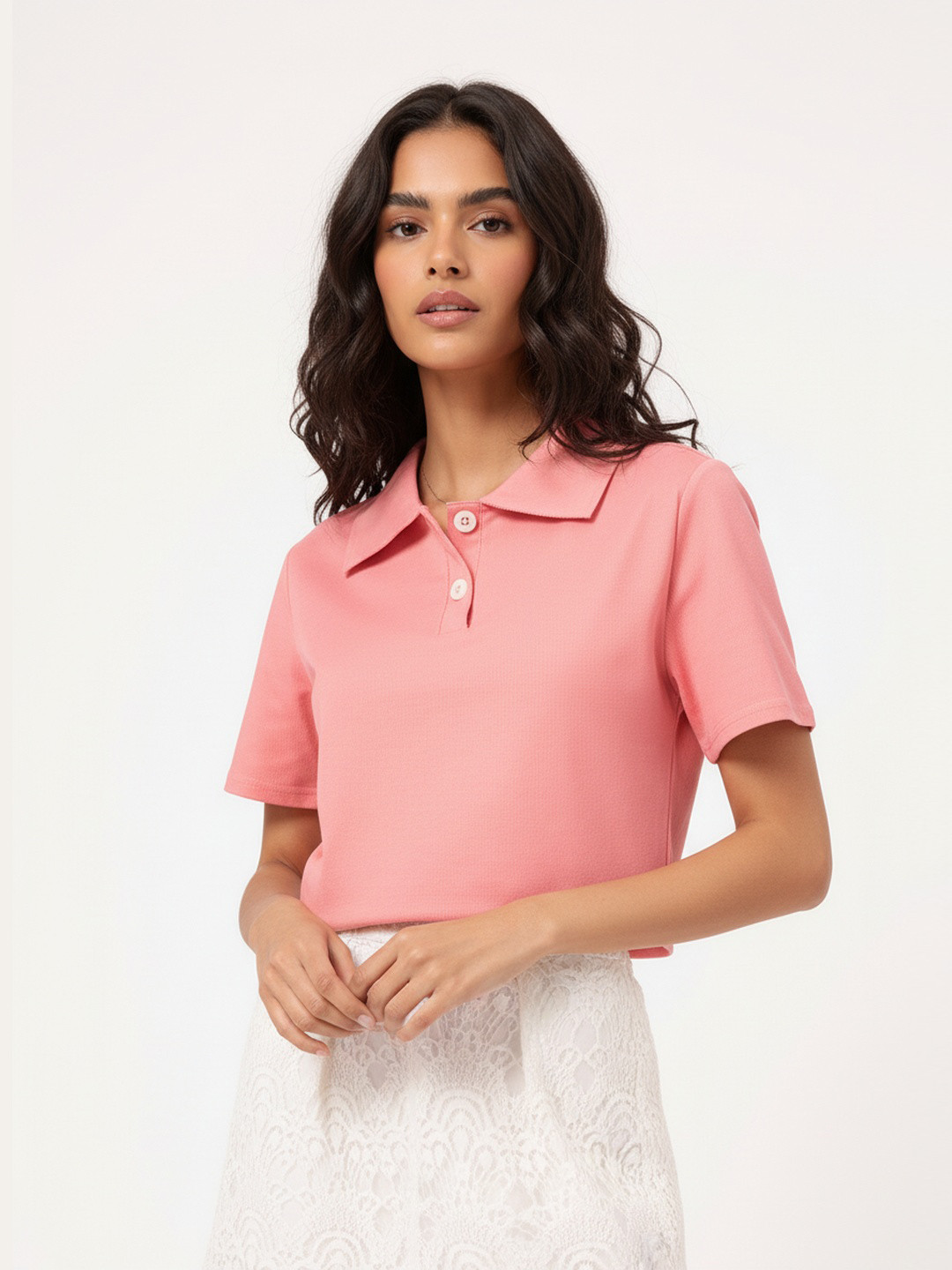 DressBerry Pastel Perfection Polo Neck T-shirt