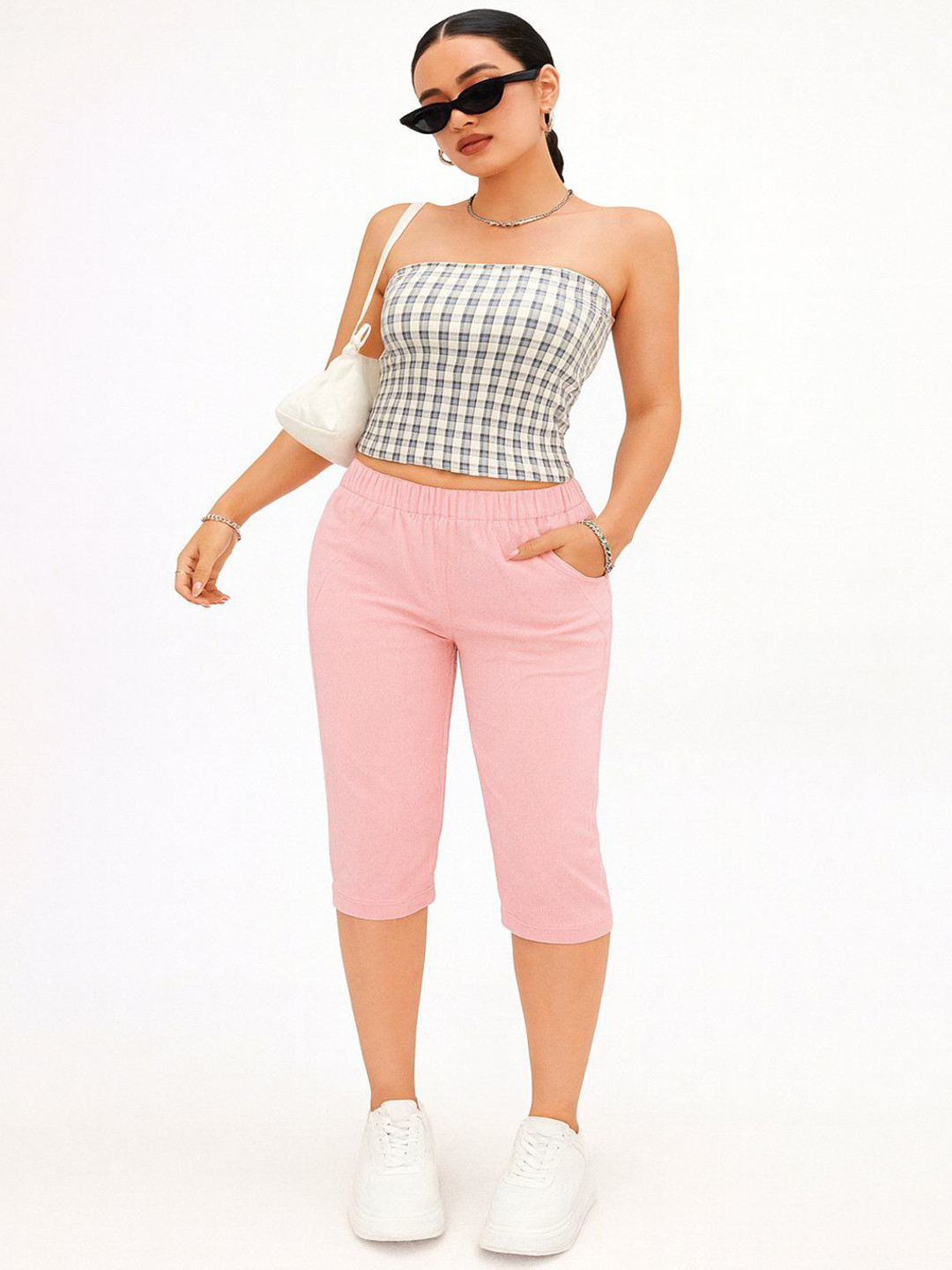 LA CHIC PICK Slim Fit Cotton Capris