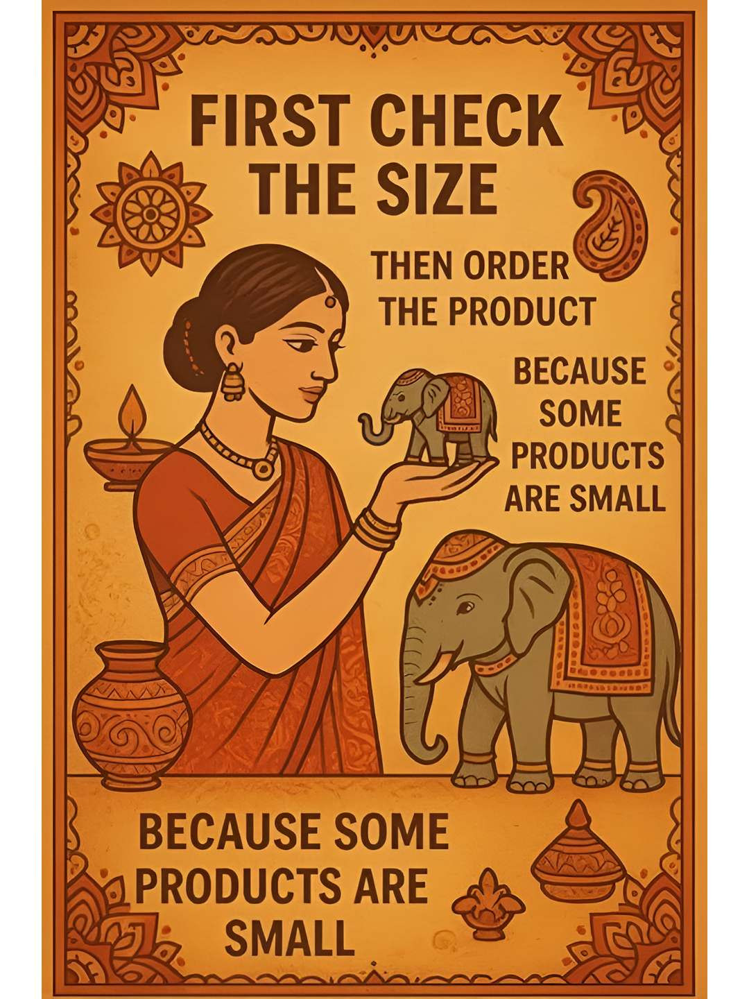 POCKTOWN INTERNATIONAL Copper-Toned Ethnic Motifs Printed Water Glass