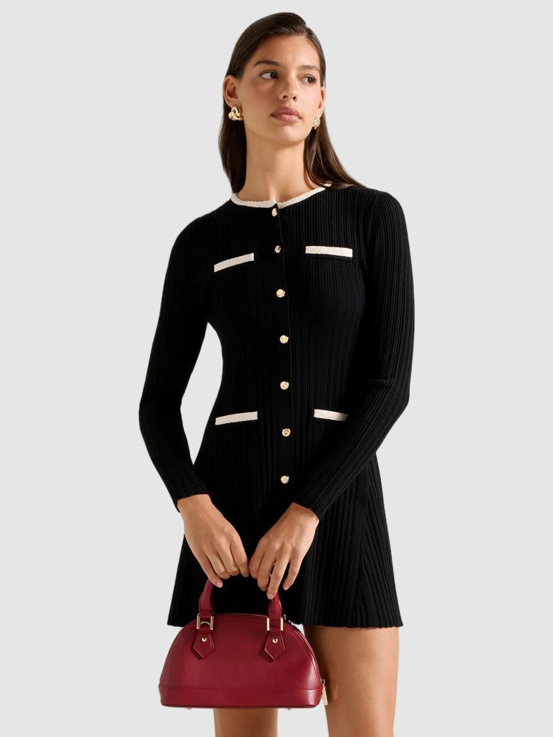 Forever New Women Knit Fit & Flare Mini Dress
