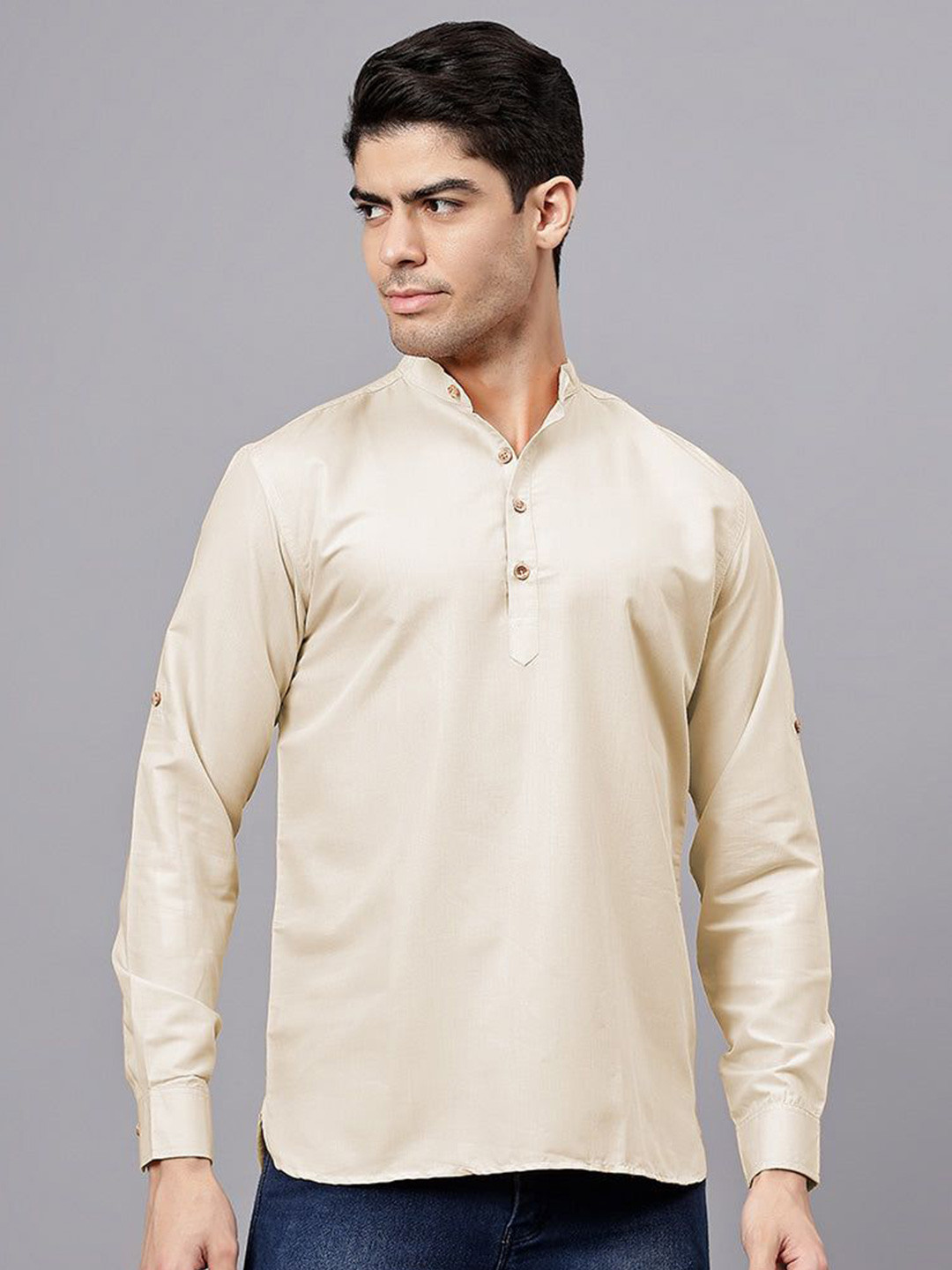 DEVA Traditional Men Solid Daily Cotton Straight Kurta