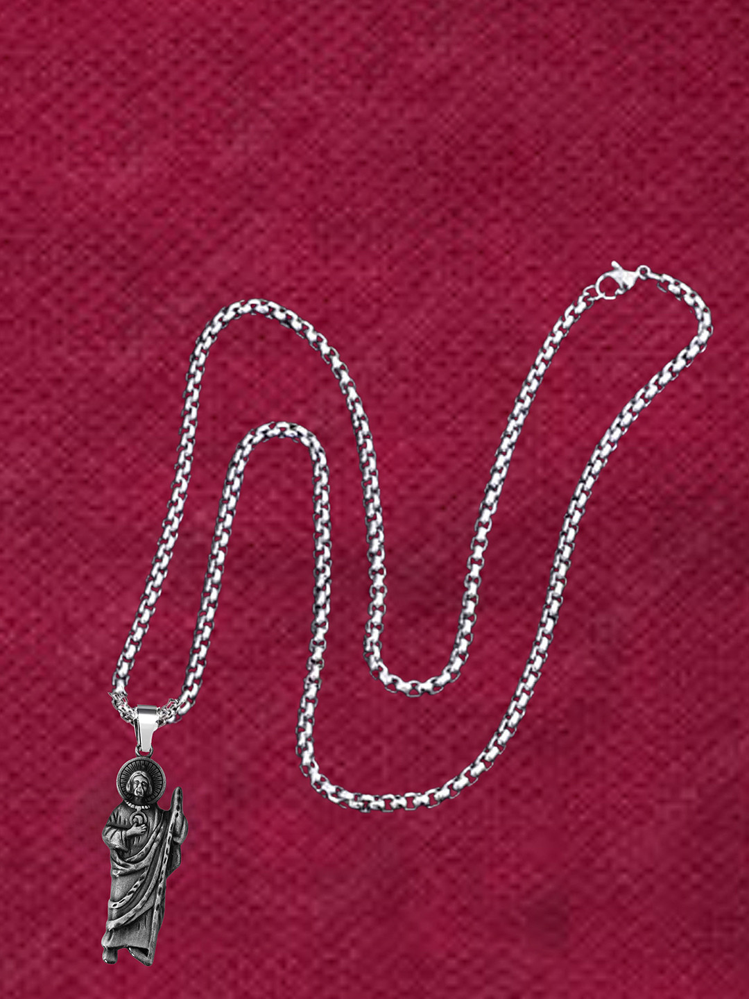 THE MEN GIFT Saint Jude Contemporary Shaped Pendant with Chain