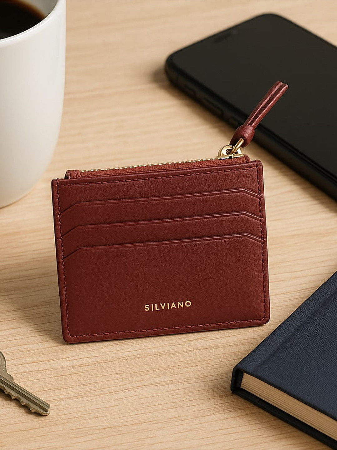 SILVIANO Unisex Leather Card Holder