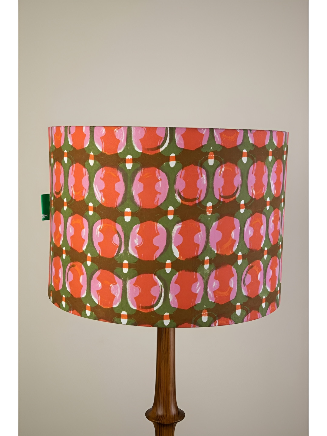 FREEDOM TREE Marica Brown & Green Printed Cylinder Shaped Floor Lamp