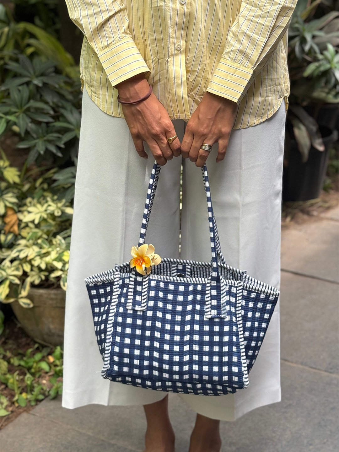 The Indian Artisan Geometric Printed Shopper Cotton Tote Bag