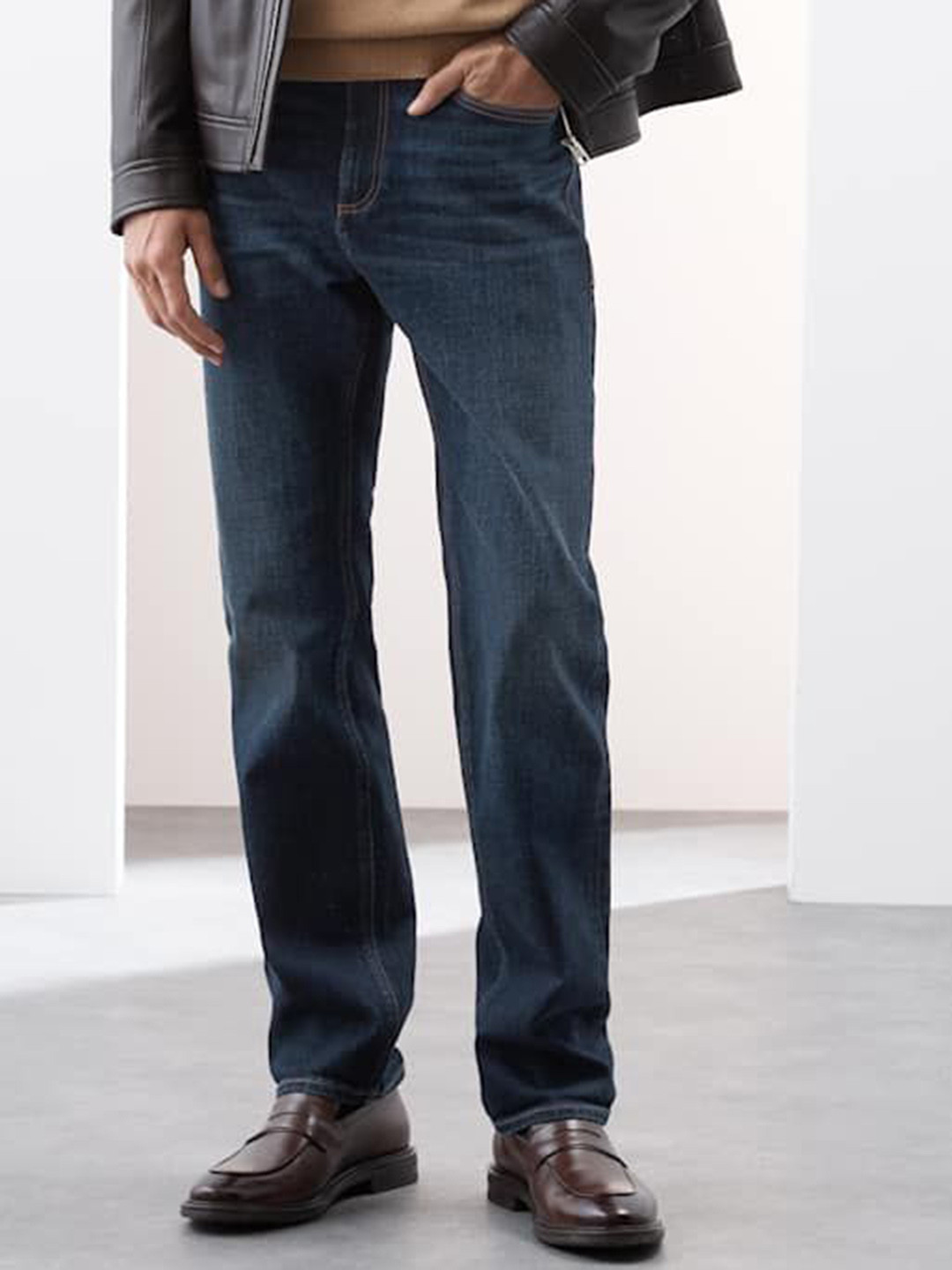 Marks & Spencer Men Straight Fit Mid-Rise Japanese Selvedge Jeans