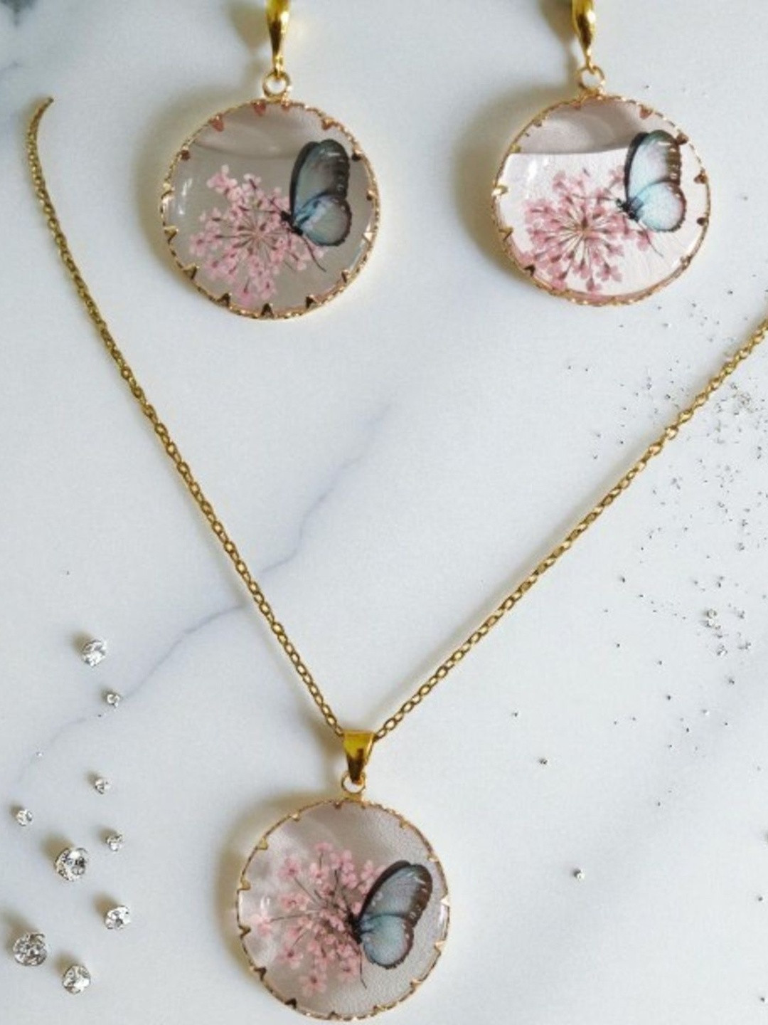 SAPRAA TRENDS Women Pink Resin Jewellery Set