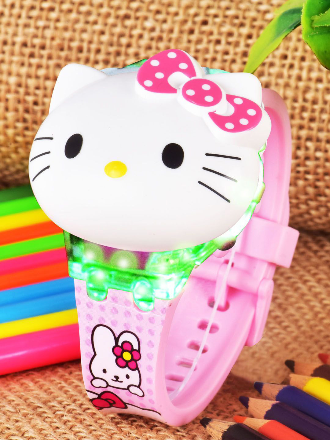 Shocknshop Girls Patterned Dial & Straps Digital Multi Function Watch WCH349 Kitty